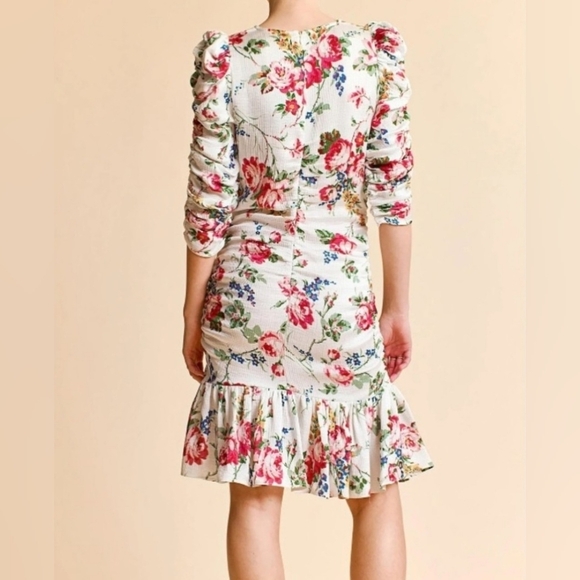 byTiMo Bubble Floral-Printed Satin Ruched Minidress Size L - Picture 2 of 15